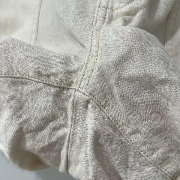 Free People Revolve Tomboy Linen Shorts Size S Color is Cream Oversized - Image 13