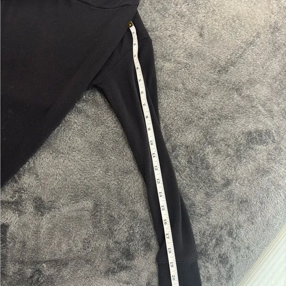 Free People Womens Asymmetrical Button Front Hooded Fleece‎ Top Black XS - Image 5