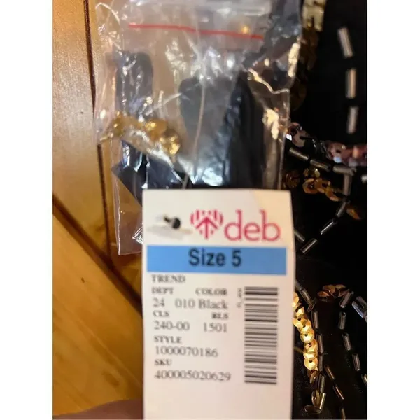 DEB Womens Blk Strapless Bead/Sequin Long Mermaid Event Gown Sz 5 nwt (3016) - Image 8