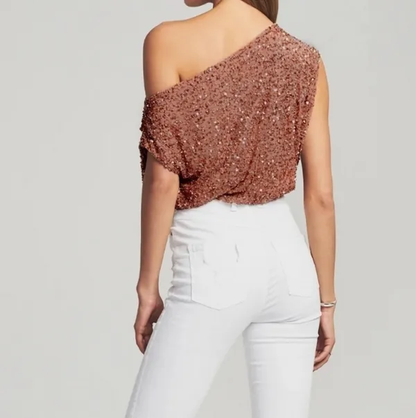 Retrofete Myles Sequin Top in Bronze - Image 3