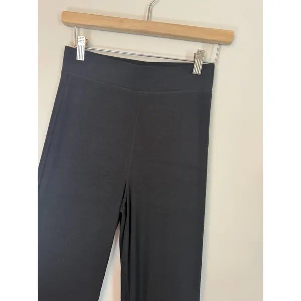 Nuuds Black Ribbed Slinky Modal Black Lounge Pants Wide Leg High Rise XS NEW $88 - Image 7