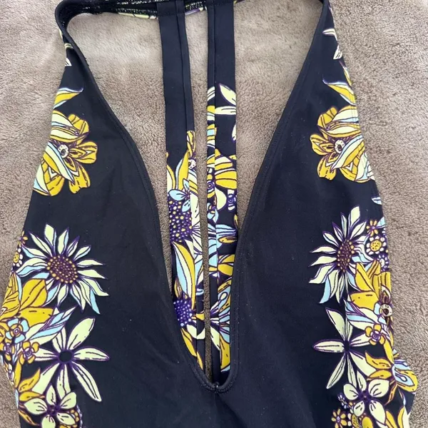Out from under (urban outfitters) sunflower deep plunge one piece swim suit - Image 2
