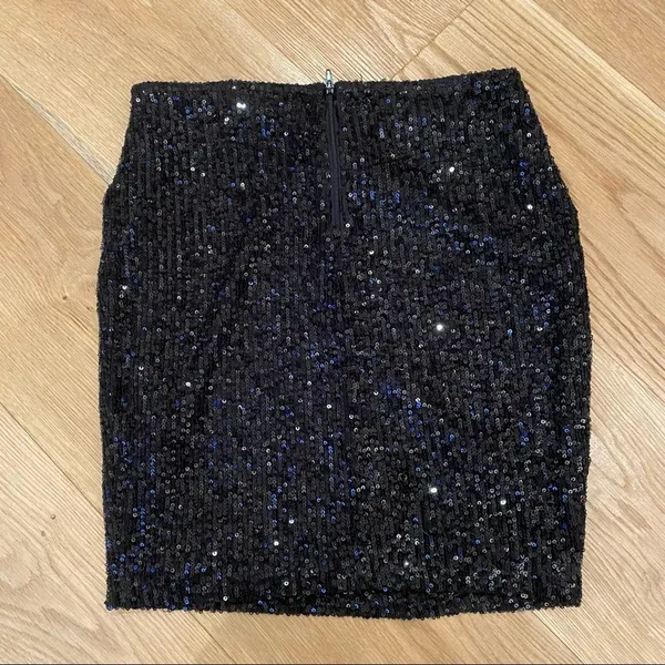 Banjul Sequin Mini Skirt Black - Image 2