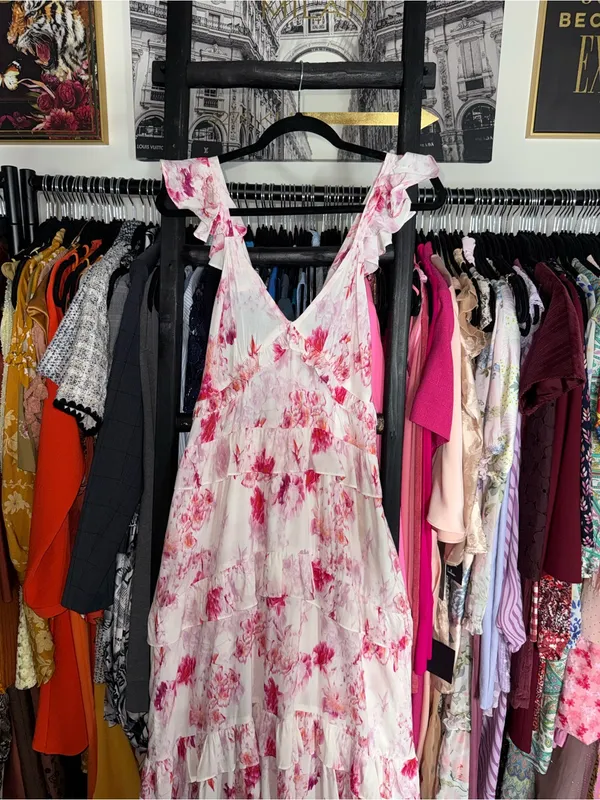 MISA Los Angeles x REVOLVE Morrison Floral Ruffle Midi Dress Women’s Small EUC - Image 6