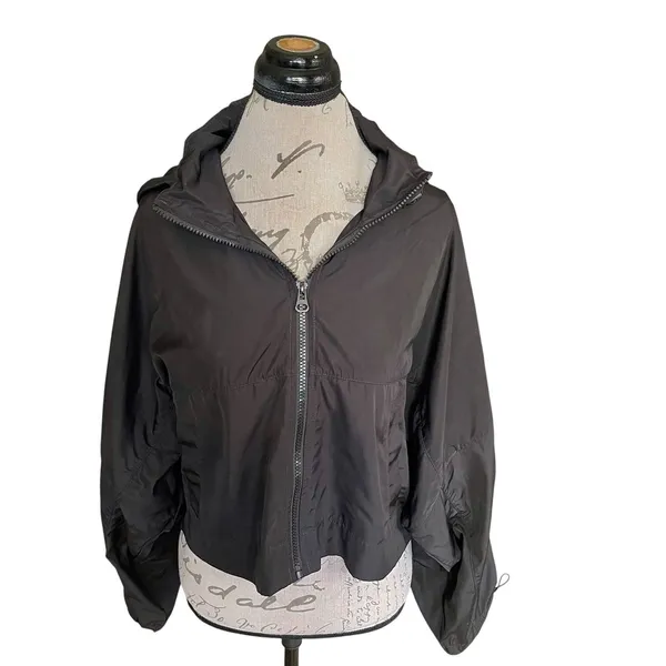 Zara Cropped Jacket Black Small Long Sleeve Fall Winter Windbreaker Gorpcore - Image 2
