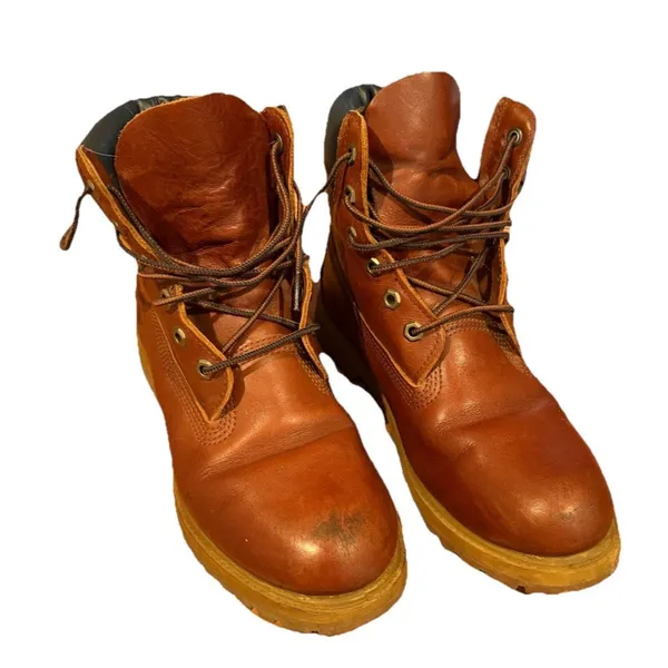 Timberland Womens US 9.5 Primaloft Boot Cognac Brown Leather 6 Inch Lace Up - Image 3