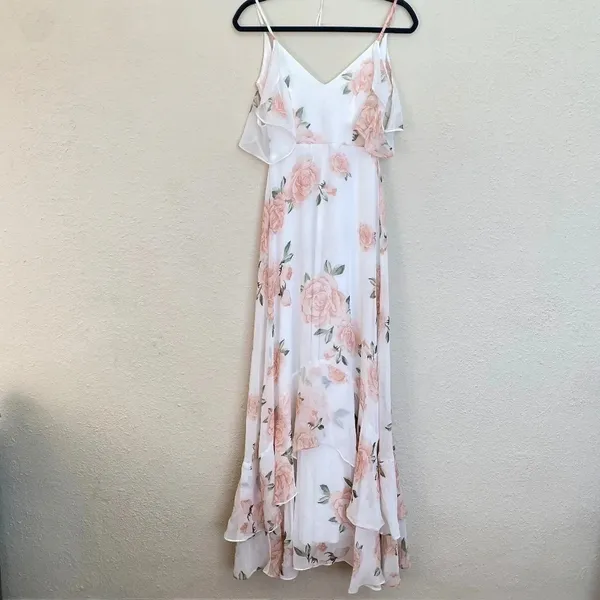 Lulu's Take You There Ivory Floral Print Maxi Dress size XS‎ - Image 3