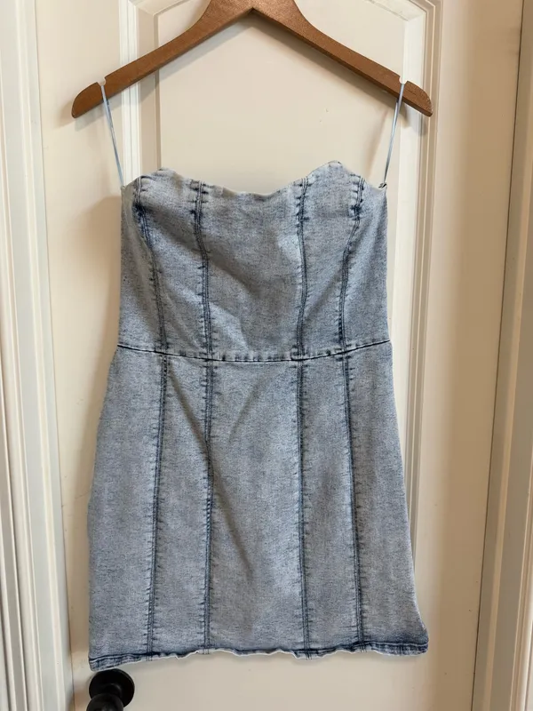 Boutique Denim Mini Dress - Image 2