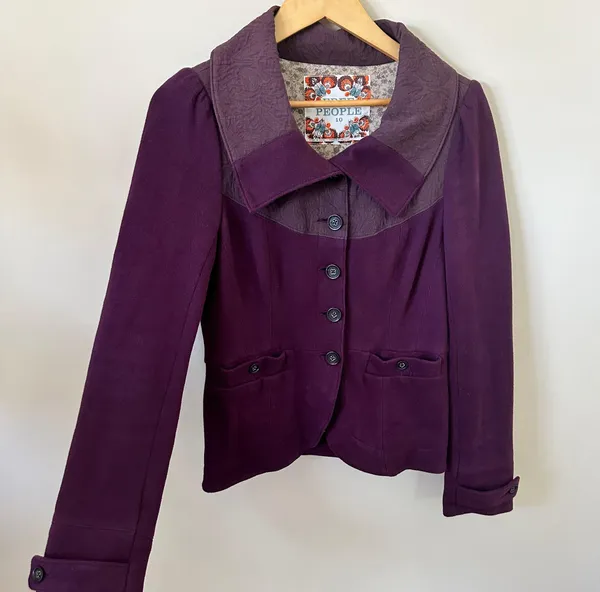 Free People Eggplant Blazer Sz 10 - Image 2