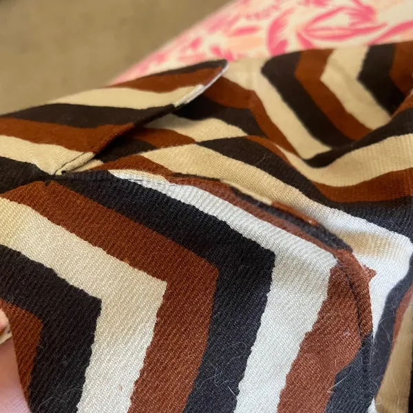 Anthropologie Eva Franco Chevron Retro Car Coat Open Blazer Jacket - Image 5