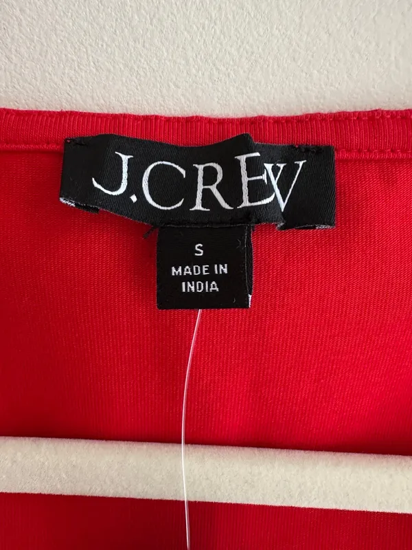 J. Crew Stretch Cotton Cap-Sleeve Crossover Shirt, Vintage Red, Size Small, NWT - Image 9