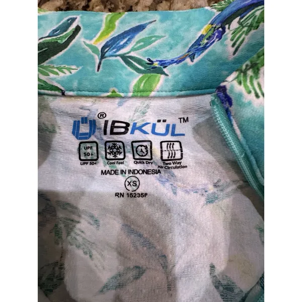 Ladies IBKUL Rachel Jade Multi Long Sleeve Mock Golf Shirt‎ Size XS SPF - Image 6