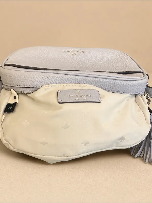 Kate Spade New York Kourtney Camera Bag Pebble Leather Lavender Crossbody EUC - Image 5