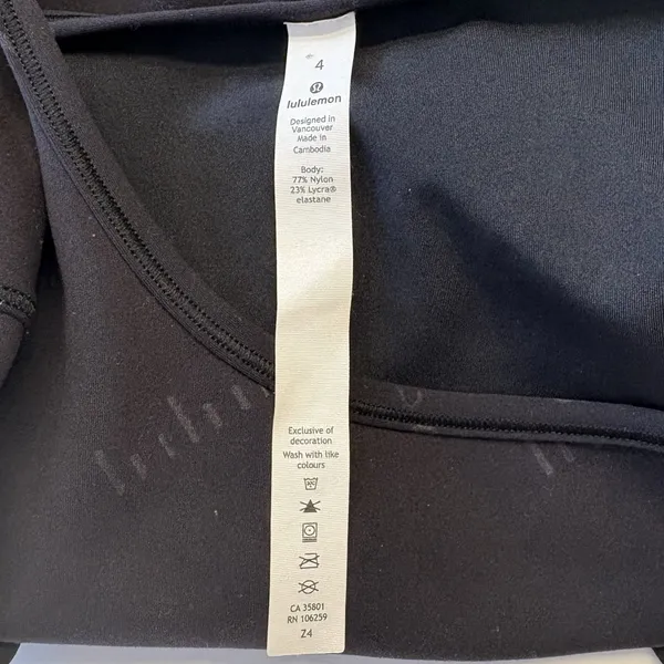 Lululemon Wunder Train Cropped Long‎ Sleeve Shirt Logo Special Edition Size 4 - Image 5