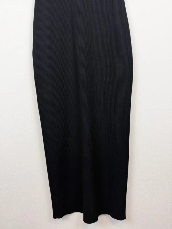 Nora Gardner Black Ribbed Knit Sleeveless Midi‎ Dress Size XS - Image 4