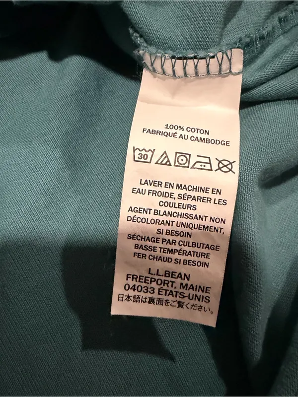 L.L. Bean Women's Cropped Tee - Teal Blue - Image 3