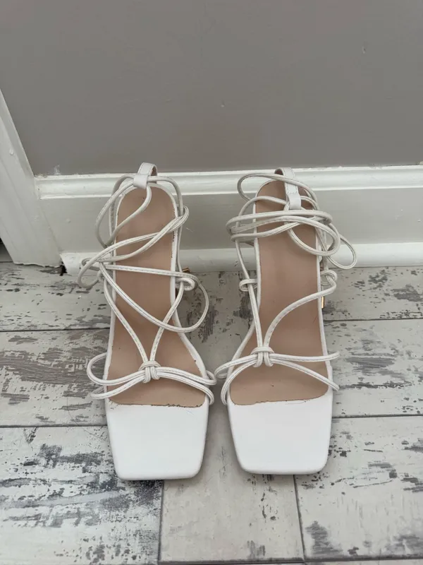 shein white wrap heels - Image 2