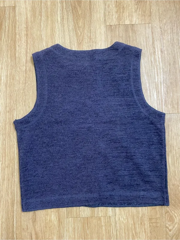 Woolrich Navy Blue Pinecone Embroidered Knit Vest - Image 2