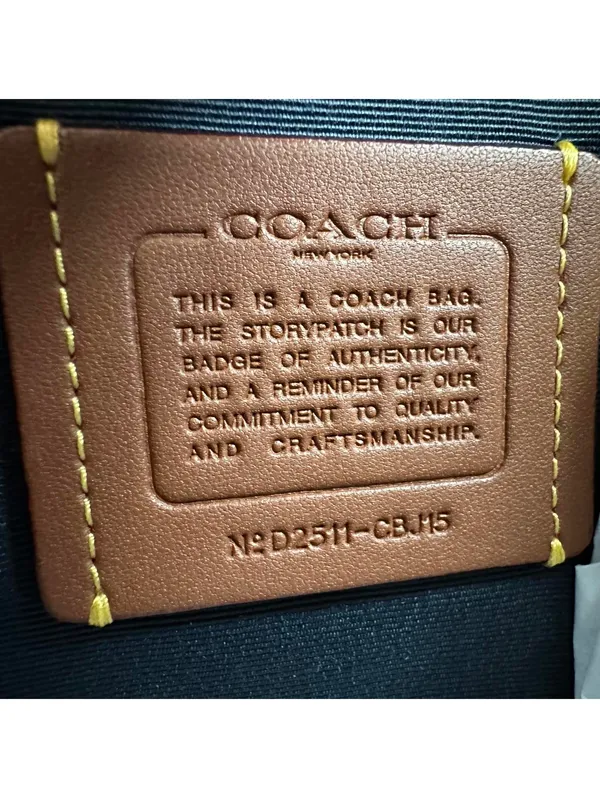 Coach Mini Rowan Crossbody Bag With Charms Pebbled Leather/Silver/Ice Blue NEW - Image 4