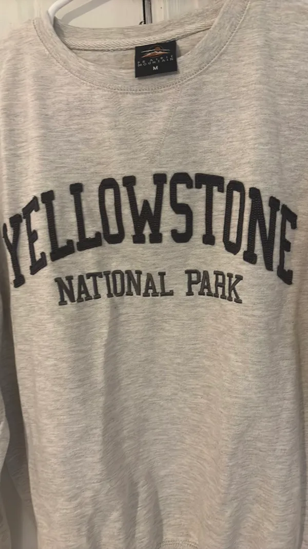 Yellowstone National Park Prairie Mountain Crewneck M Grey - Image 6