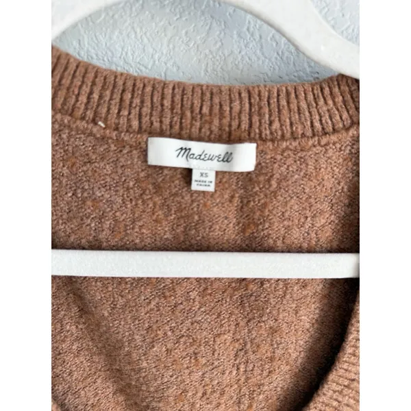 Madewell Kneale Button Front Sweater Vest Heather Rosewood Boho Coquette XS Wool - Image 4