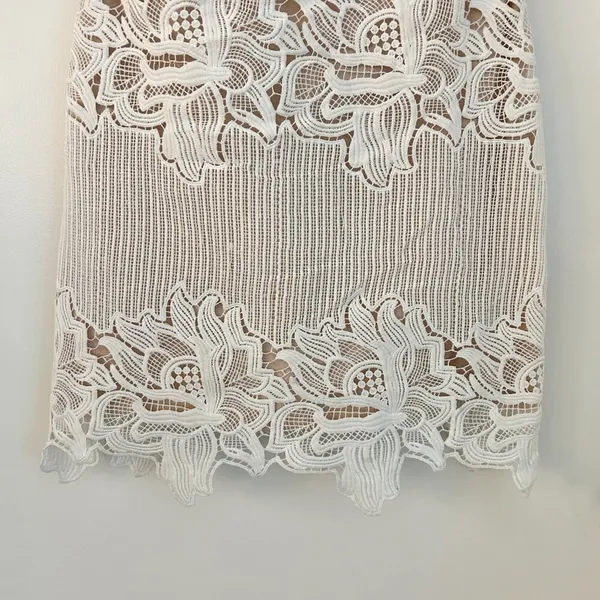 Lulus Sweet Messages White Embroidered Lace Half Sleeve Mini Dress Size S - Image 7