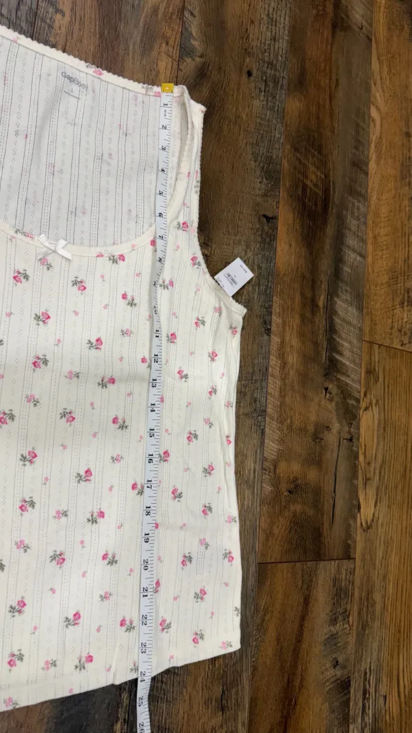 Gap Women’s Pajama Set, Wide Leg Pants And Tank Top, Cream Pink, Size Large, NEW - Image 9