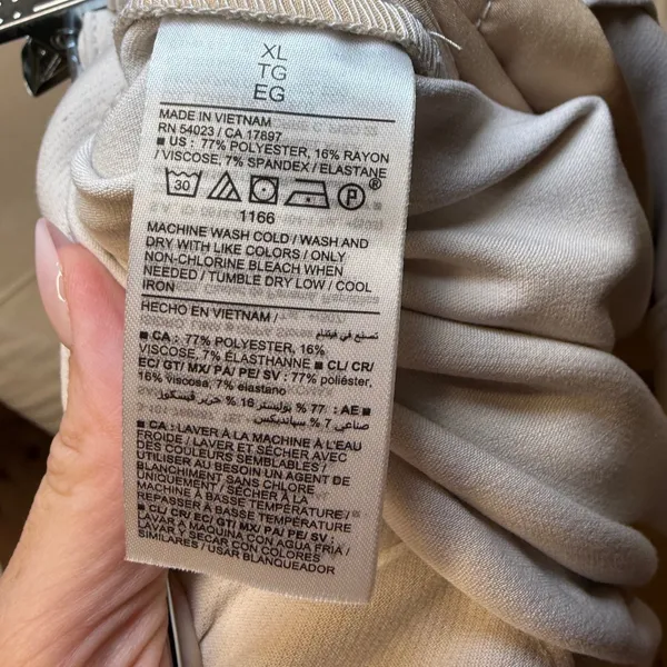 Old Navy Taylor Wide Leg Trouser Extra High Rise Beige Tan XL Pleated‎ Workwear - Image 11