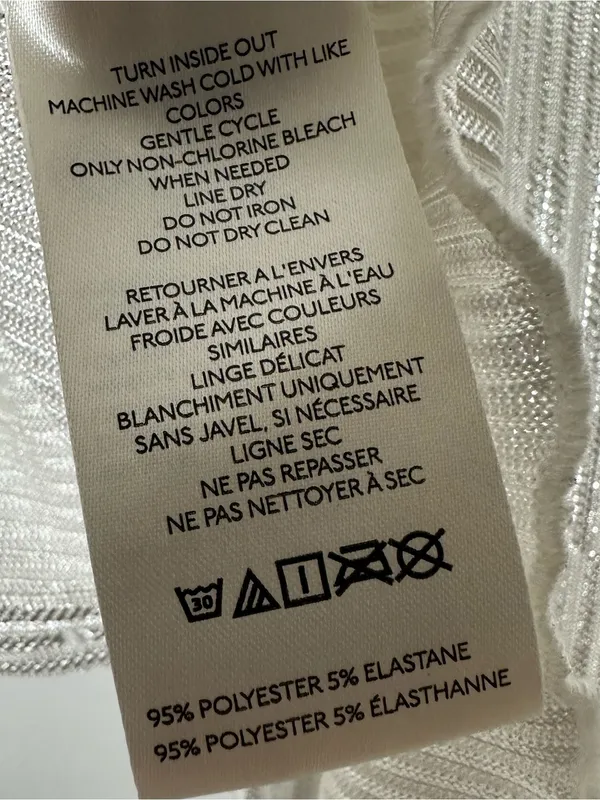 Pilcro Anthropologie Andie Silver Shimmer Ribbed Cardigan Sweater Size M - Image 9