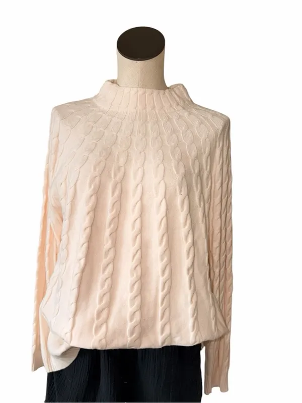 NWOT Chico's Luxe Cable Knit Sweater Super Soft Ivory Cashmere Blend US XL - Image 4