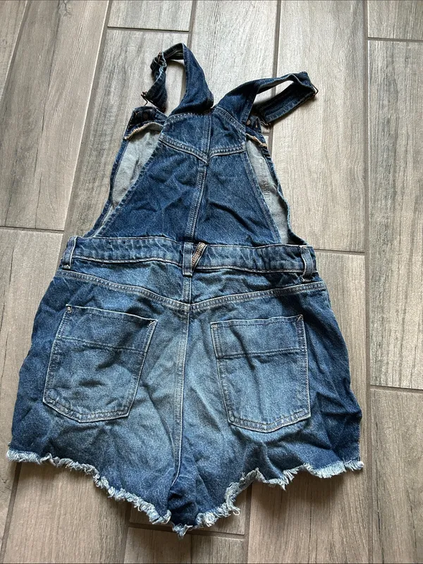 We The Free Distressed Denim Short Overalls - Blue - Image 4