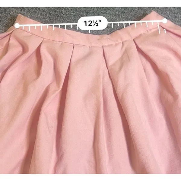 Hot Topic light pink pleated cheer schoolgirl skirt White stripe Goth Whimsy M - Image 5