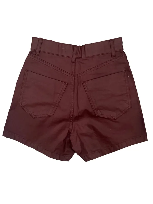 Zara Vegan leather High-Waist Button Front shorts - Image 3