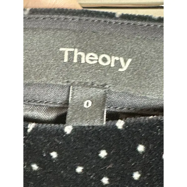 Theory Pleat Wrap Skirt Women 0 Black White Dot Velvet J0904301 Holiday - Image 8