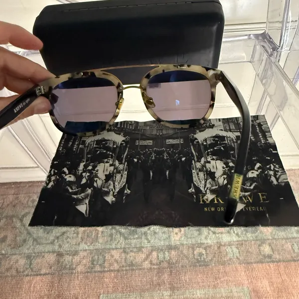 Krewe Tortoise Shell Sunglasses with Black Accents - Image 3