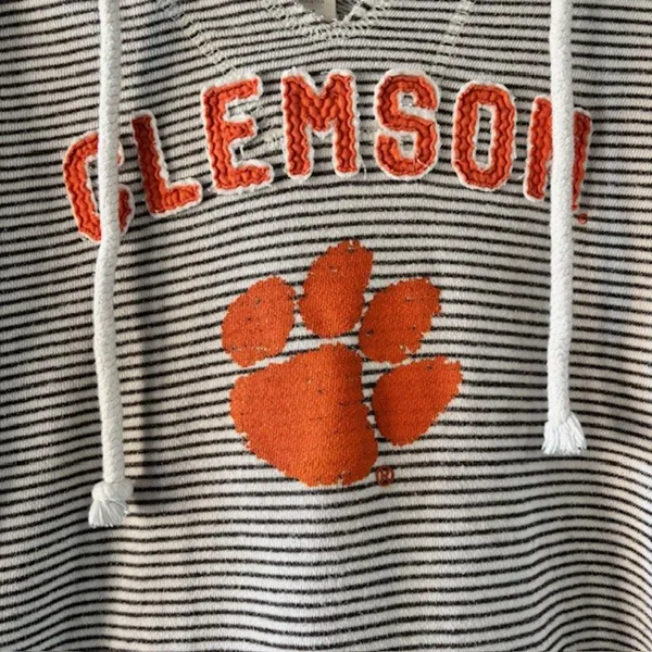 Blue 84 Clemson Tigers Hooded Sweatshirt M Striped College Spirit Athleisure Fan - Image 4