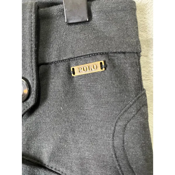 POLO Ralph Lauren Black Moto Riding Pants‎ Women's Size 2 Skinny Stretch Zip - Image 5