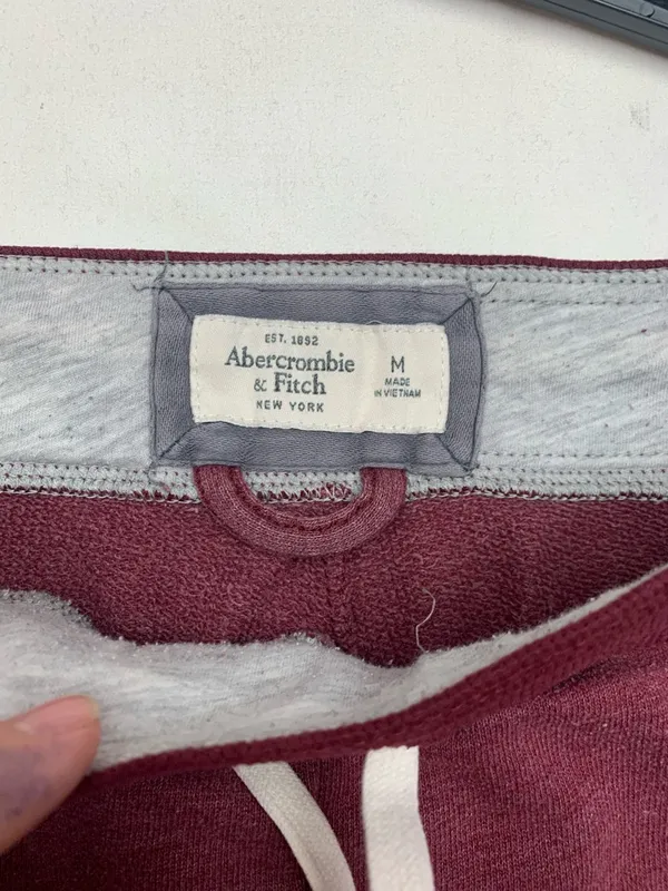 Abercrombie & Fitch y2k logo Maroon Lounge Drawstring Sweatpants - Image 4