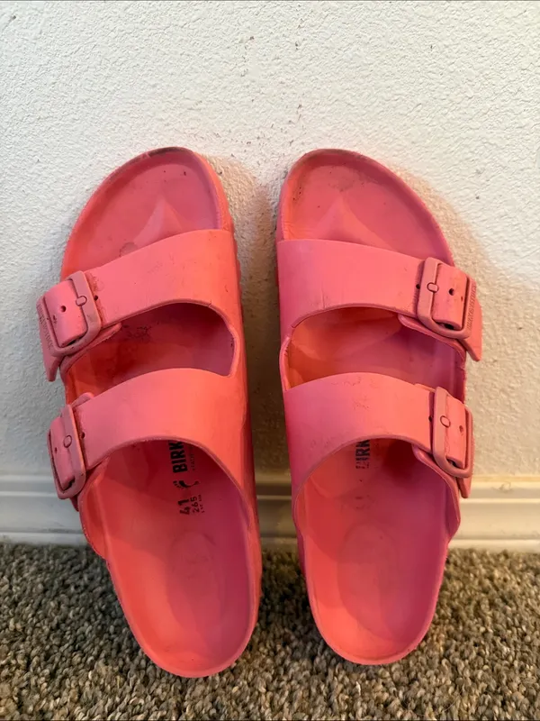 Birkenstock Arizona EVA sandals coral pink Waterproof Double Strap Sandal shoe - Image 4