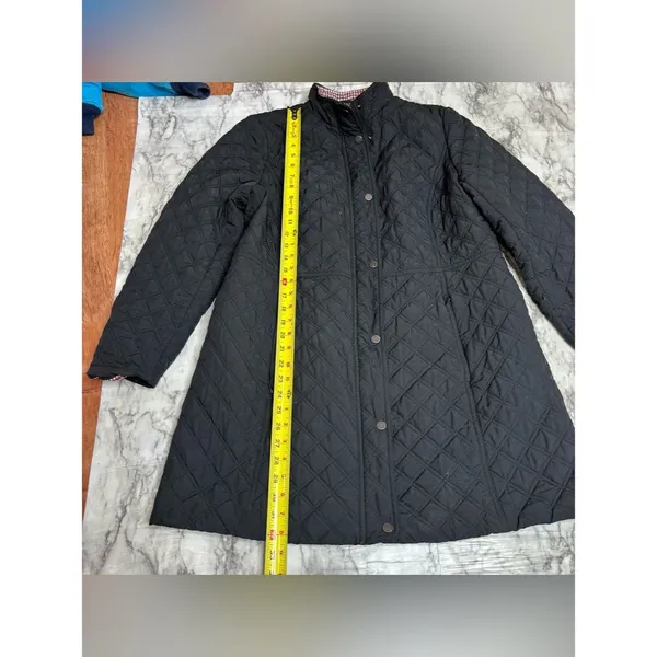 Talbots Black Quilted Snap-Front Puffer Coat quilted size large Jacket - Image 7