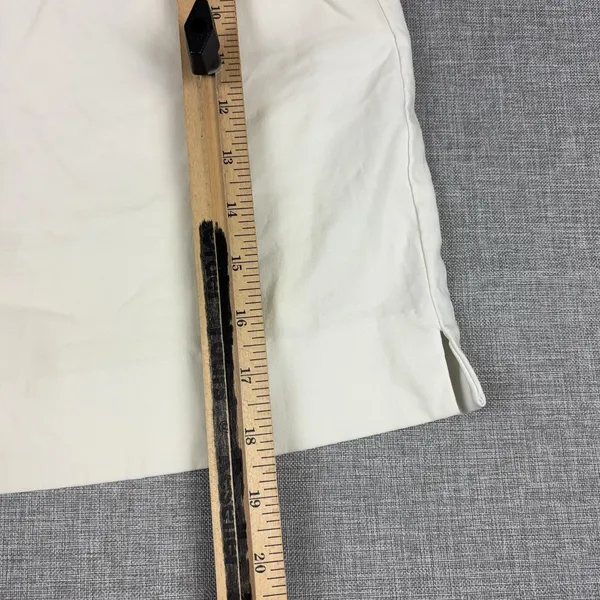 Peck‎ & Peck Skirt Womens 8 White Twill Pencil Short Pockets Anthropologie - Image 3