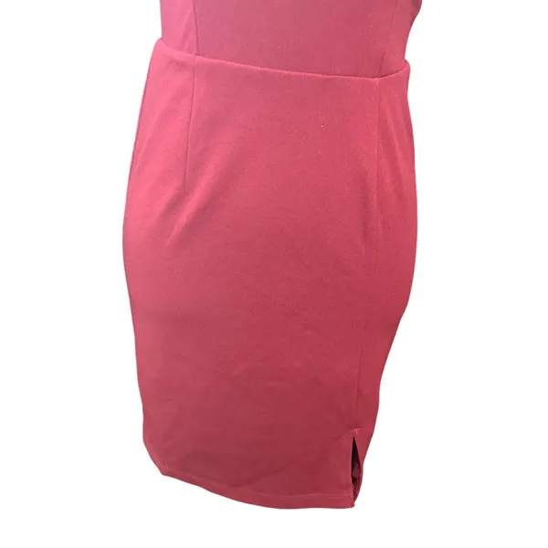 Lulus Burgundy One Shoulder Asymmetrical Mini Dress Side Slit S NWOT Cocktail - Image 5