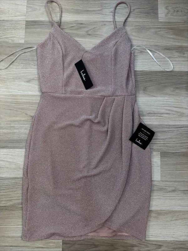 Lulu's Shimmery Light Pink mini dress - Image 9