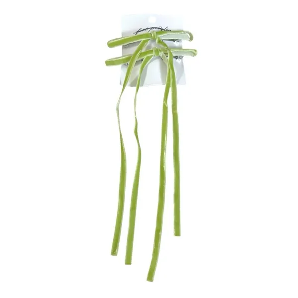 Free People Baby Bows Set Of 2 Sweet Green Velvet NWT Dainty Coquette Victorian - Image 3