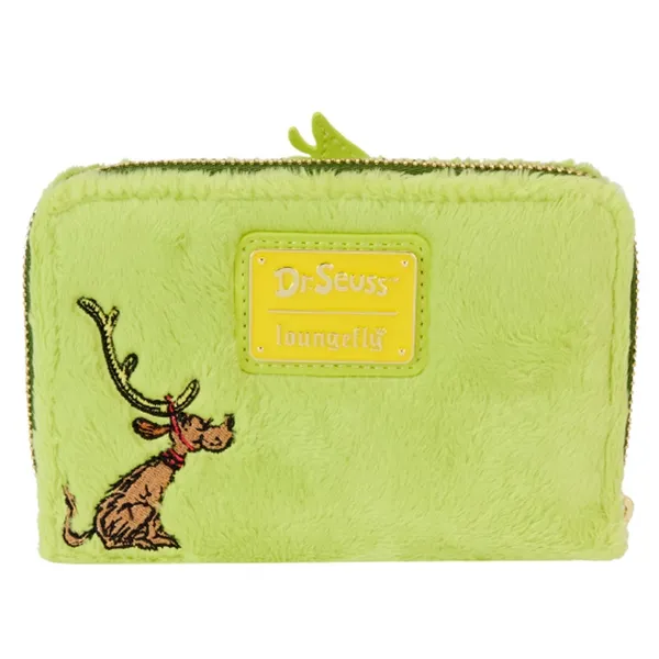 Loungefly Dr. Seuss Grinch Stole Christmas! Plush Glow Zip Around Wallet NEW - Image 3