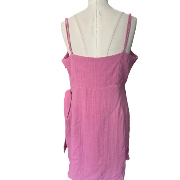 Cotton Candy LA Abbeline Bow Wrap Dress Pink Size L Womens Mini Party Cocktail⁠ - Image 5
