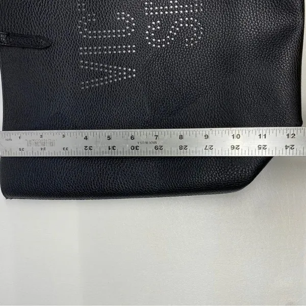 Victoria's Secret Faux Leather Travel Weekender Tote Bag w/ Tassel Black NWT. - Image 4
