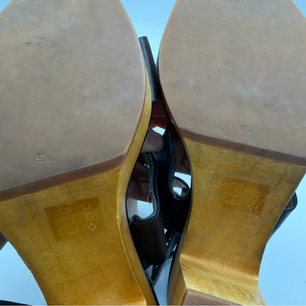 Madewell Irving Black Leather T Strap Platform Clog Heels Women’s 9.5 F0089 - Image 11