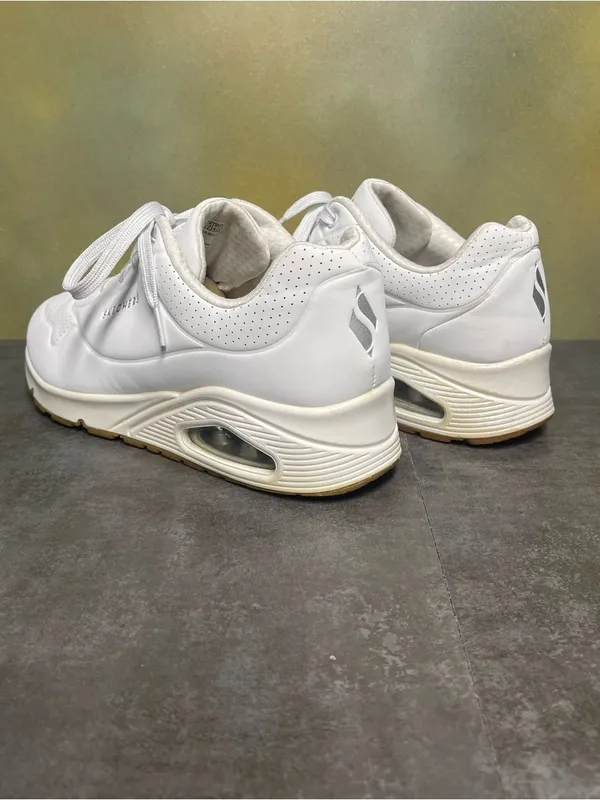 Skechers Uno Shimmer Away White Sneakers Women's Size 10 - Image 9