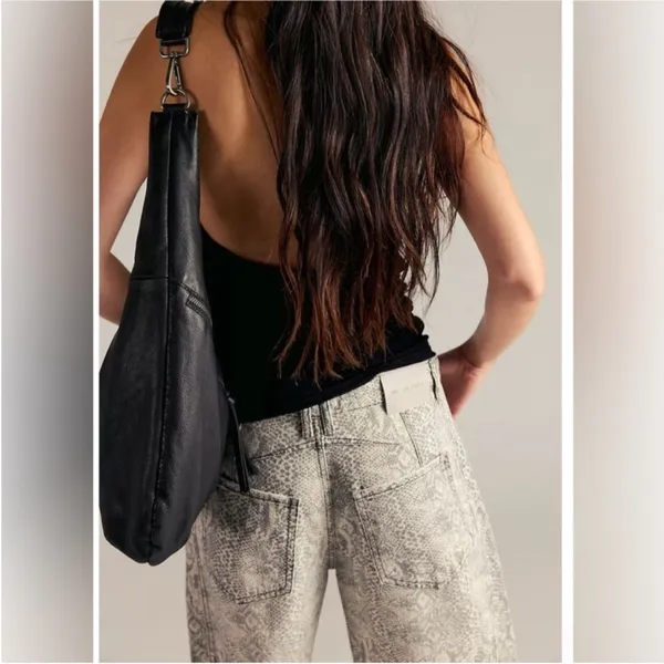 NWT Free People We The Free Good Luck Printed Barrel Jeans - snake combo - 28 - Image 6